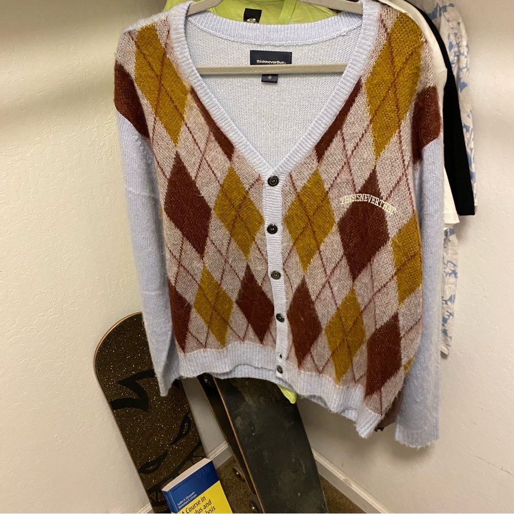 Thisisneverthat Argyle Cardigan